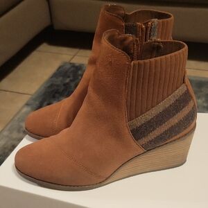 TOMS Suede Women's Ankle Wedge Boots